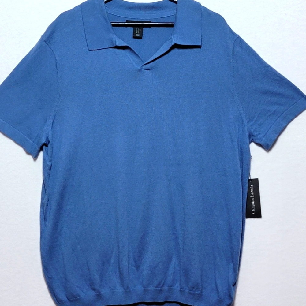 Christian Lacroix Men's Blue Pima Cotton & Cashmere Blend.‎ #654